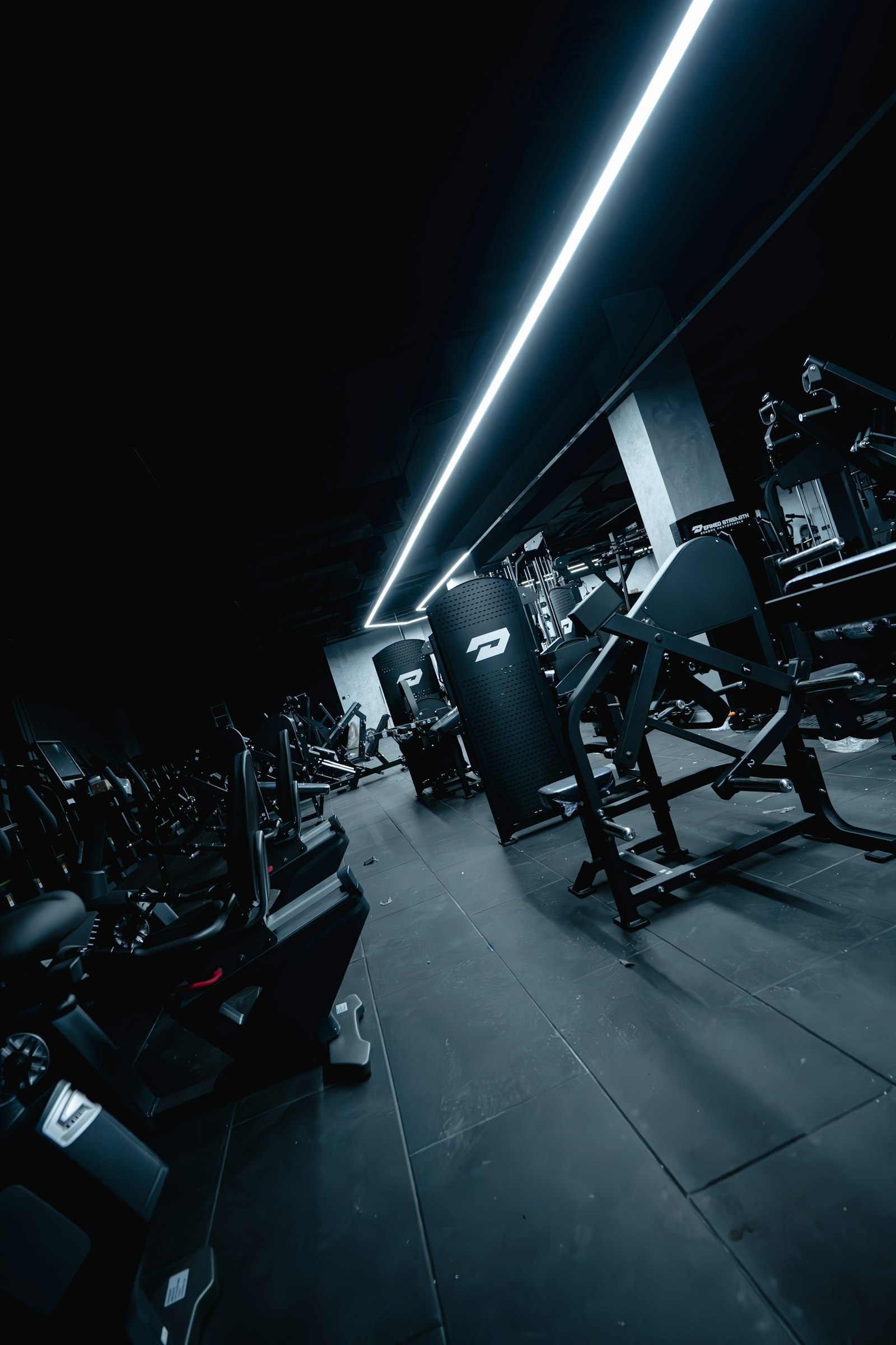 A moody strength training floor